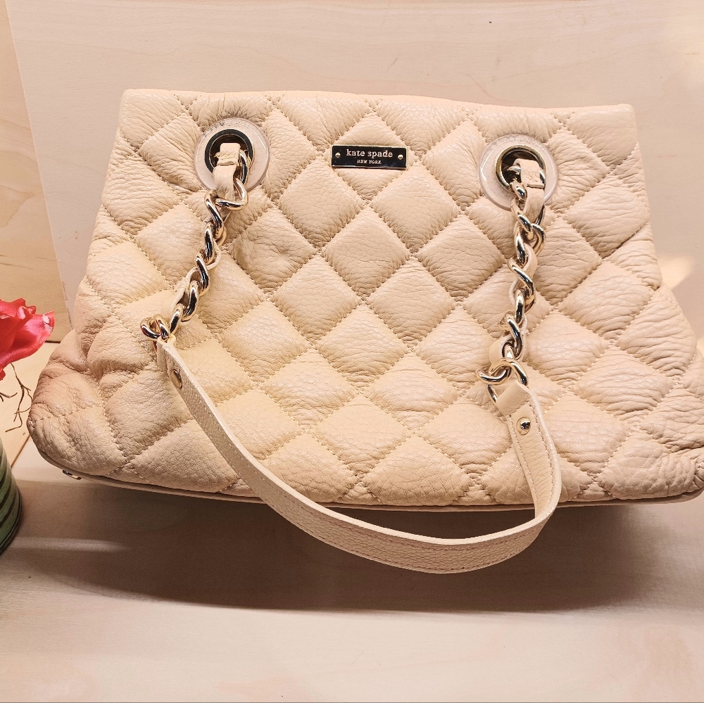 Kate Spade Quilted Cream Shoulder Bag